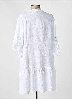 Robe courte manches 3/4 manches 3/4 blanc NAIS femme