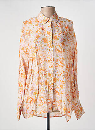 Chemisier imprimé fleurs manches longues orange MAMOUCHKA femme