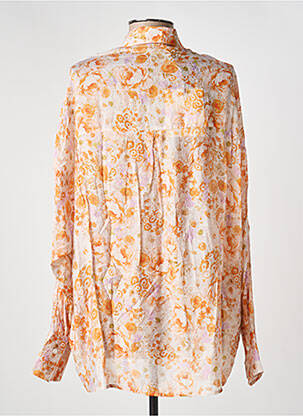 Chemisier imprimé fleurs manches longues orange MAMOUCHKA femme