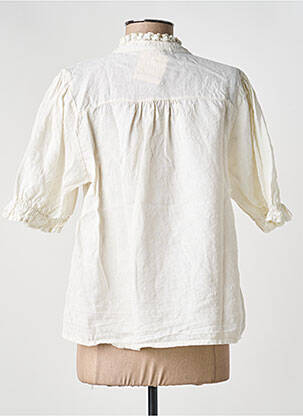 Blouse tissage crêpe manches courtes beige NAIS femme