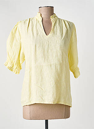 Blouse tissage crêpe manches courtes jaune NAIS femme