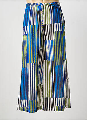 Pantalon large tissage popeline taille normale bleu SUNNY STUDIO femme