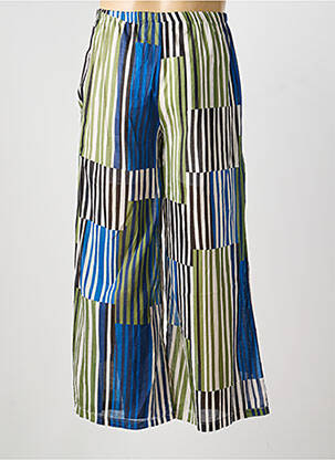 Pantalon large tissage popeline taille normale bleu SUNNY STUDIO femme