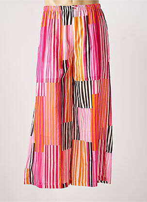 Pantalon large tissage popeline taille normale rose SUNNY STUDIO femme