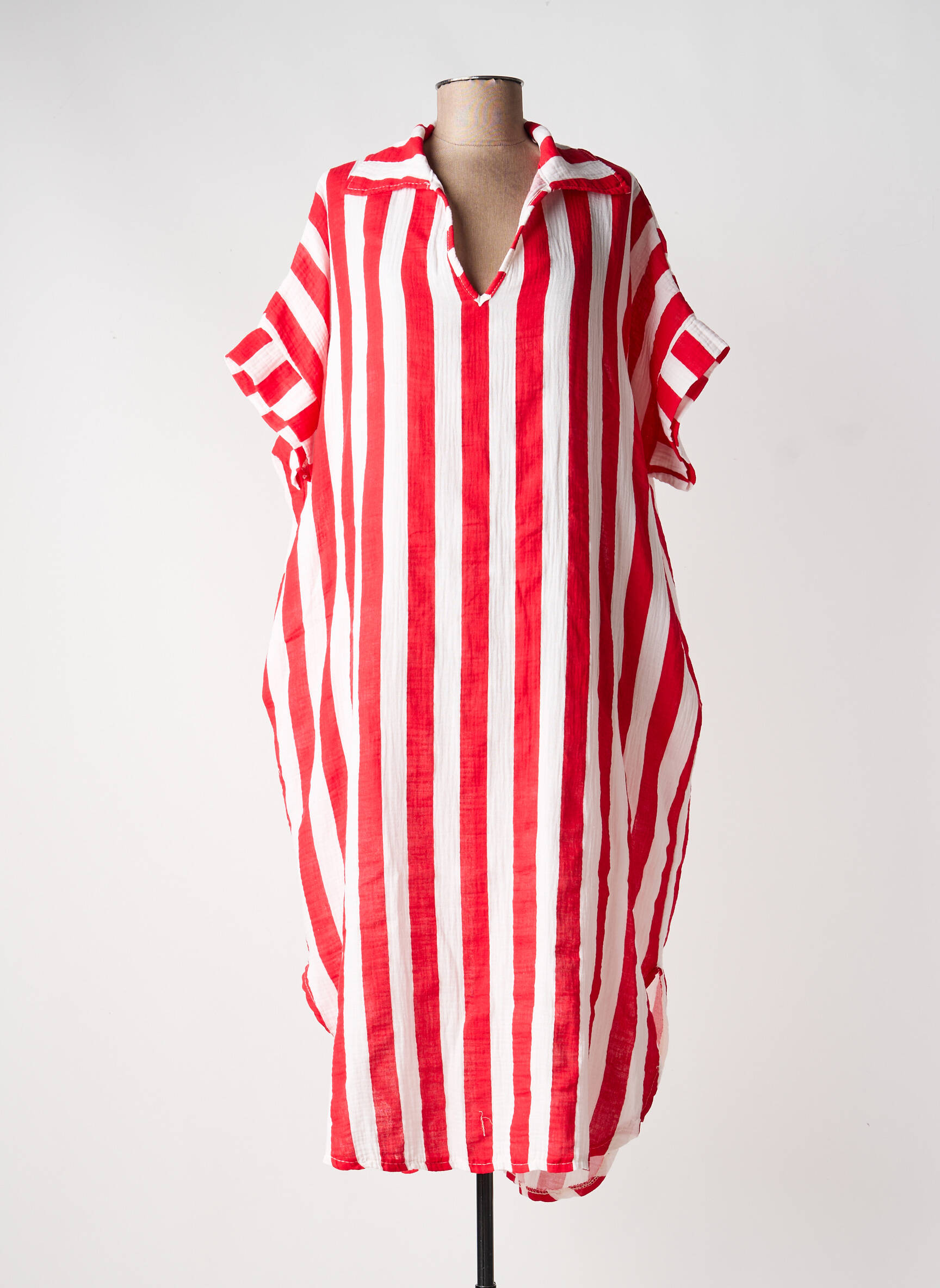 Robe longue manches courtes manches courtes rouge ESTEE BROWN femme