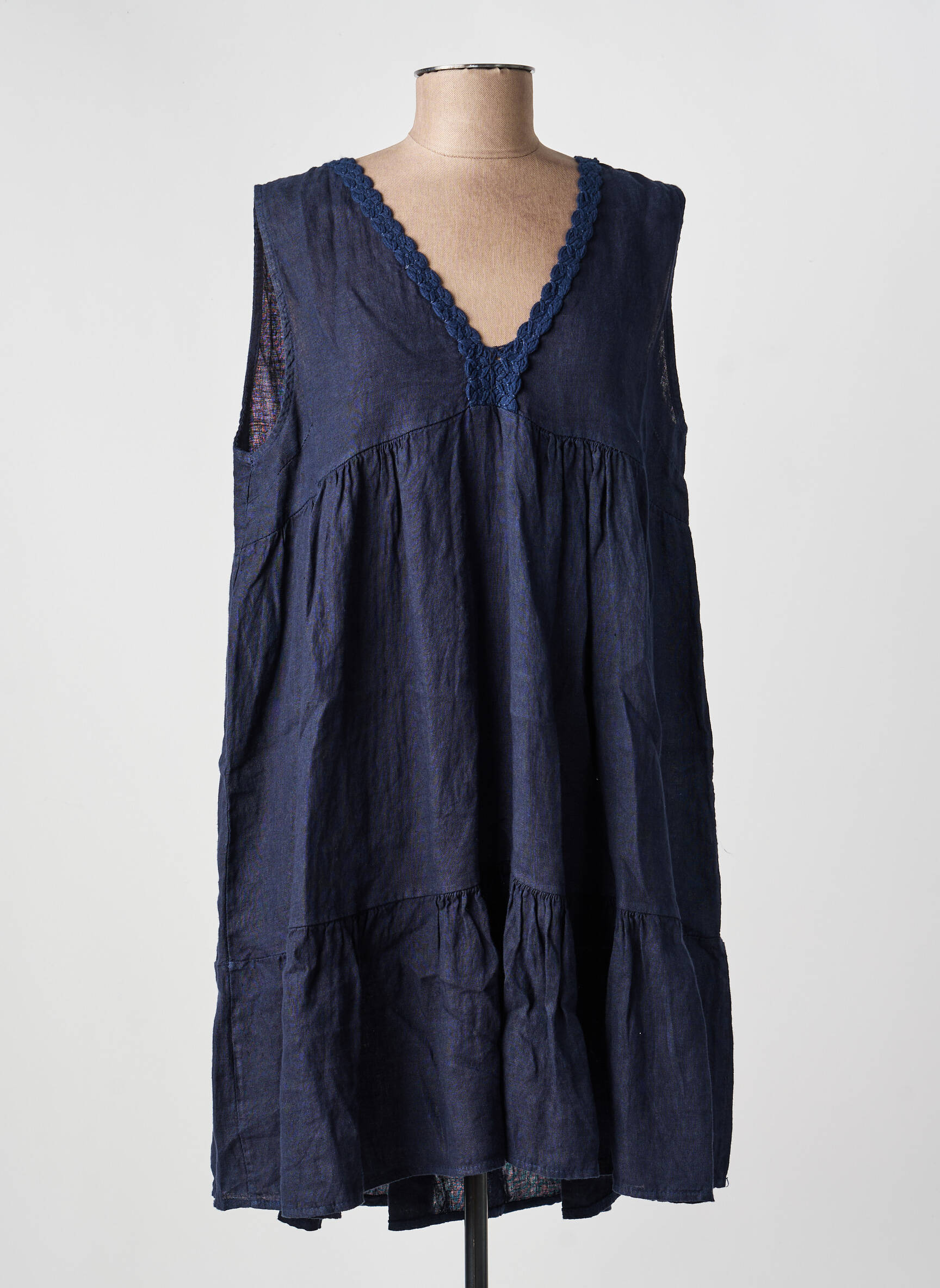 Robe courte sans manche sans manche bleu NAIS femme