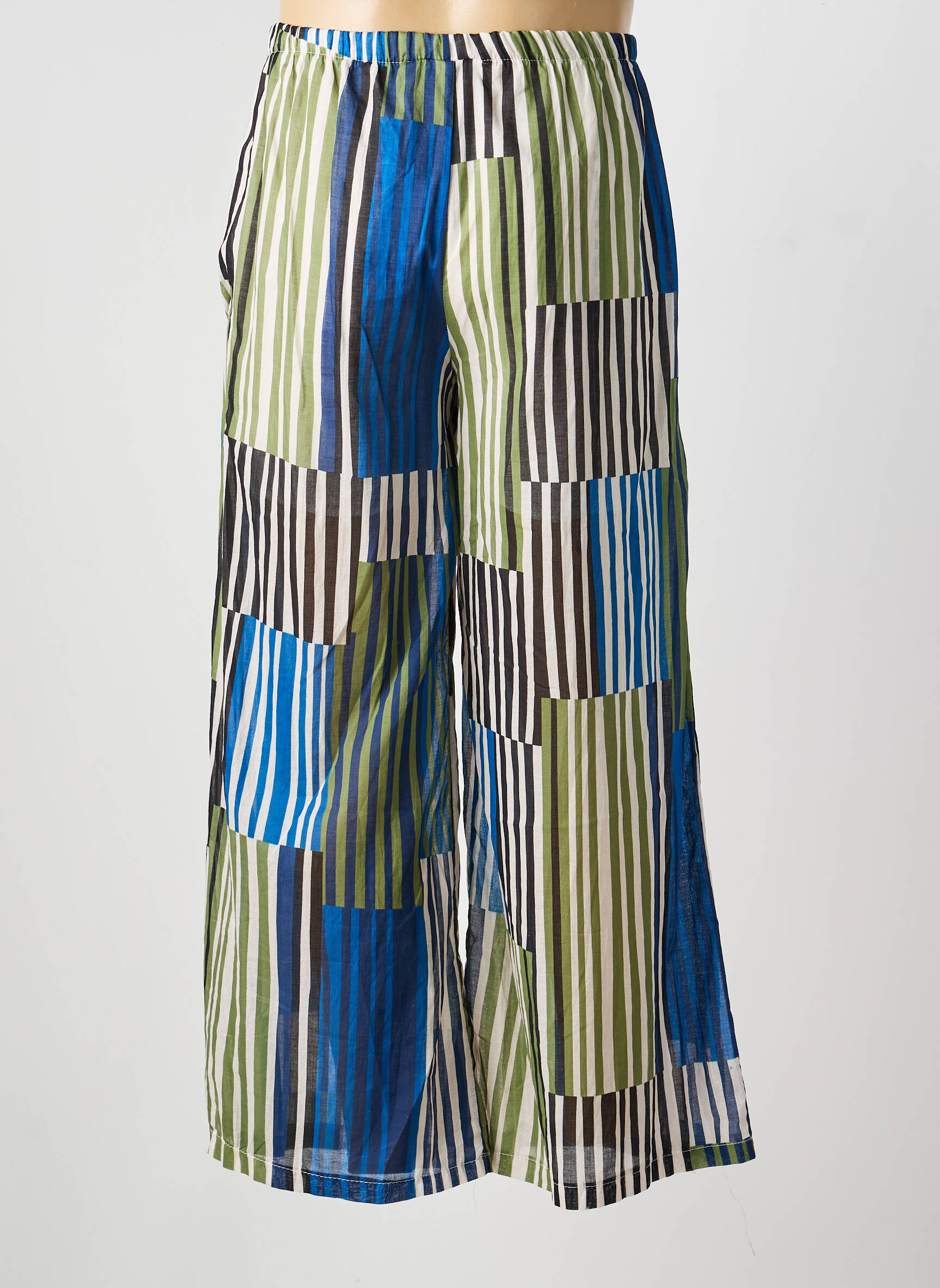 Pantalon large tissage popeline taille normale bleu SUNNY STUDIO femme