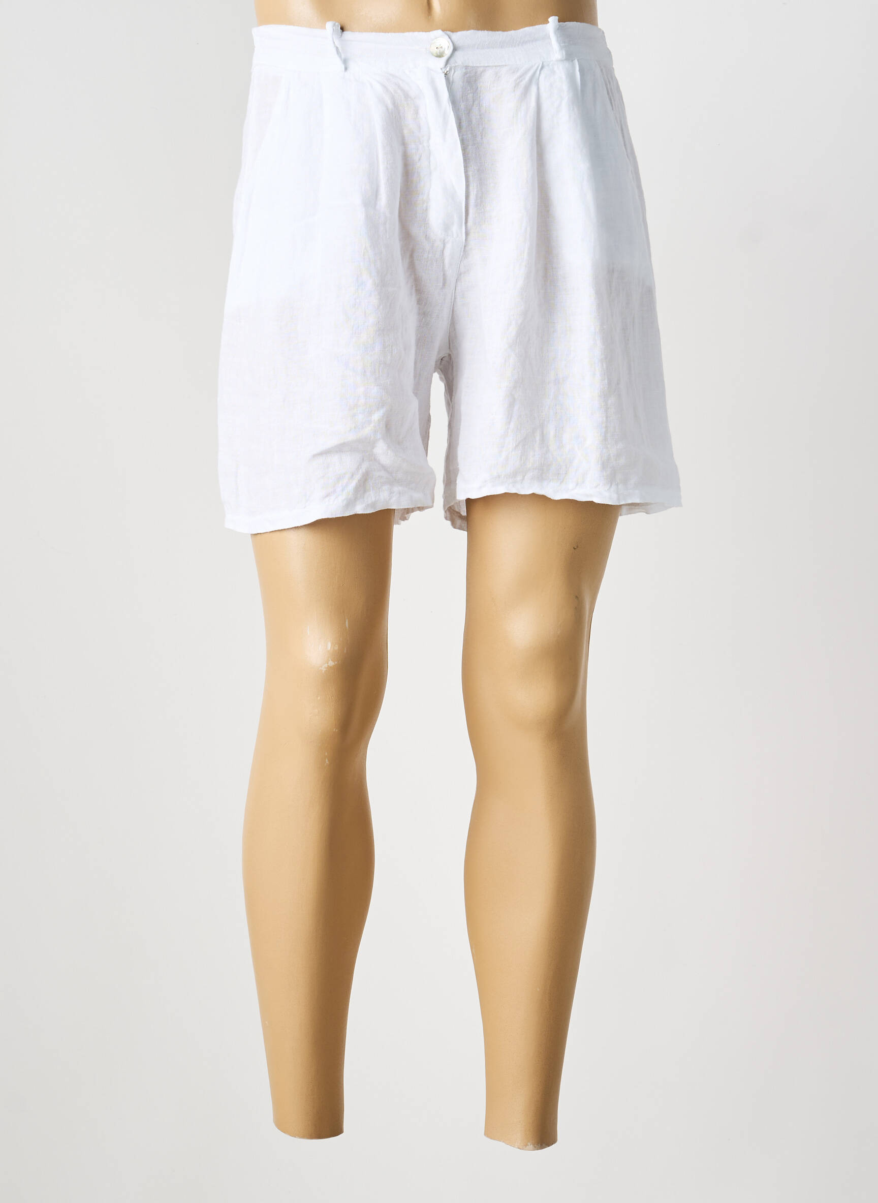 Short coupe large taille normale blanc NAIS femme
