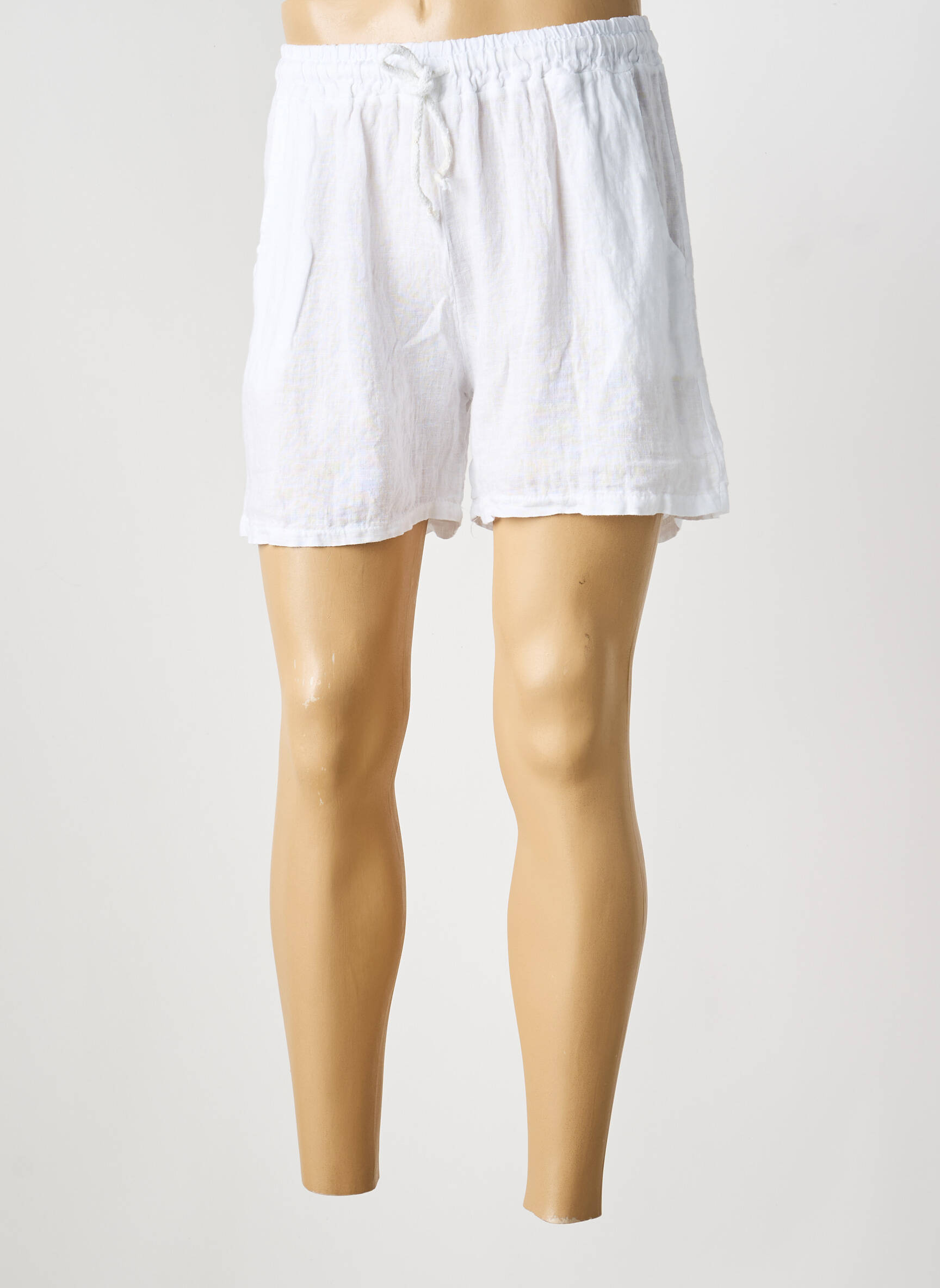 Short coupe large taille normale blanc NAIS femme
