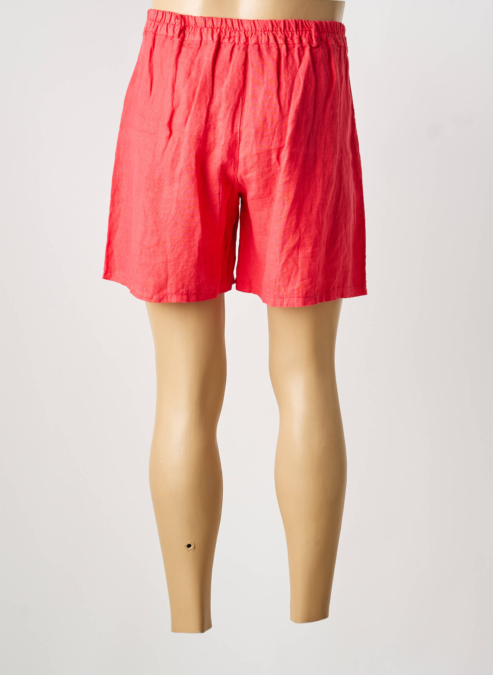 Short fermeture zippée sous rabat boutonné taille normale rouge NAIS femme