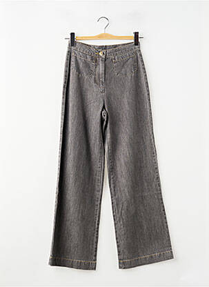 Jeans coupe large stretch taille haute gris NICE THINGS femme