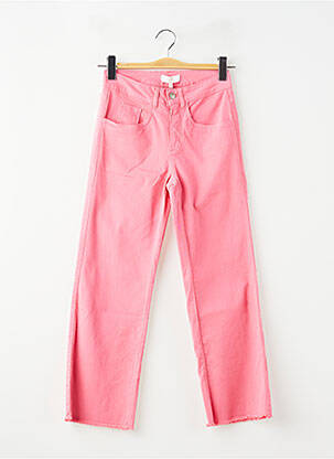 Jeans coupe droite taille haute taille haute rose SIGNE NATURE femme