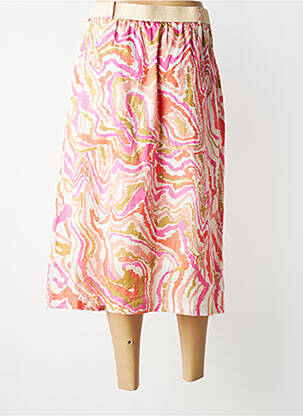 Jupe mi-longue coupe évasée rose LA PETITE FRANCAISE femme