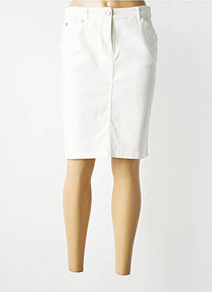 Jupe mi-longue coupe droite beige SIGNE NATURE femme