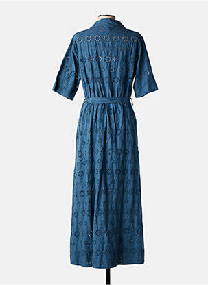 Robe longue manches courtes manches courtes bleu PAKO LITTO femme