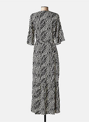 Robe longue tissage popeline manches courtes noir B.YOUNG femme