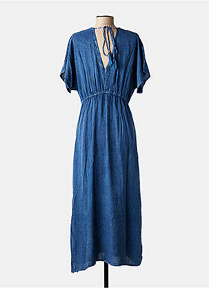 Robe longue manches courtes manches courtes bleu AN' GE femme