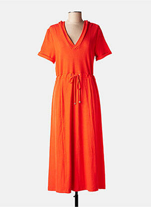 Robe longue manches courtes manches courtes orange I.CODE (By IKKS) femme