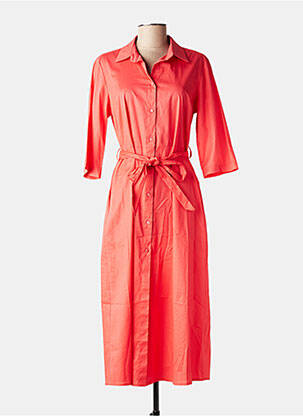 Robe mi-longue manches 3/4 manches 3/4 rose SIGNE NATURE femme