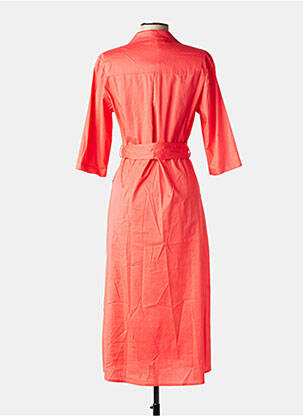 Robe mi-longue manches 3/4 manches 3/4 rose SIGNE NATURE femme