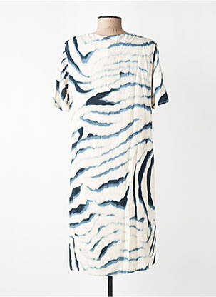 Robe mi-longue coupe fluide manches courtes beige SIGNE NATURE femme