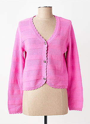 Gilet manches longues resserrée sur le bas rose B.YOUNG femme