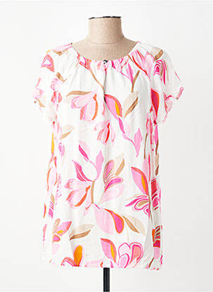 Blouse tissage popeline manches courtes rose BETTY BARCLAY femme