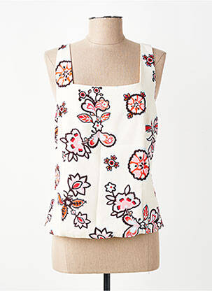 Top col carré fines bretelles beige GRACE & MILA femme