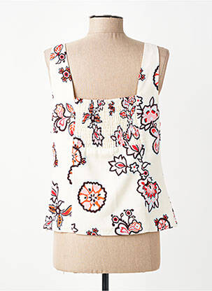 Top col carré fines bretelles beige GRACE & MILA femme