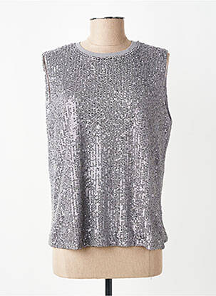 Top stretch sans manche argent AN' GE femme