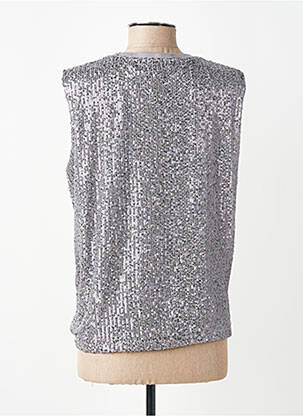 Top stretch sans manche argent AN' GE femme