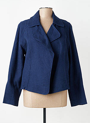 Manteau court coupe droite sans capuche bleu SIGNE NATURE femme