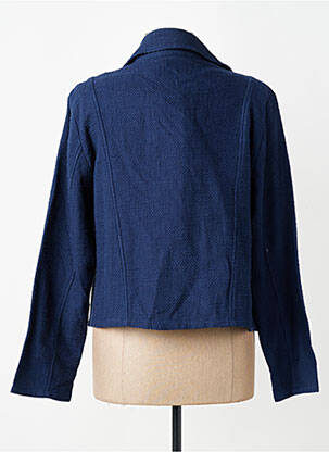 Manteau court coupe droite sans capuche bleu SIGNE NATURE femme