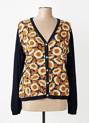 Gilet manches longues resserrée sur le bas bleu NICE THINGS femme