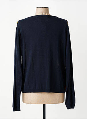 Gilet manches longues resserrée sur le bas bleu NICE THINGS femme