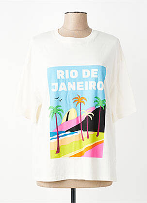 T-shirt imprimé fantaisie manches courtes beige MKT STUDIO femme