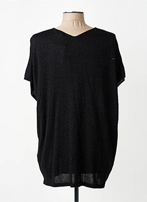Pull col v manches courtes noir AN' GE femme