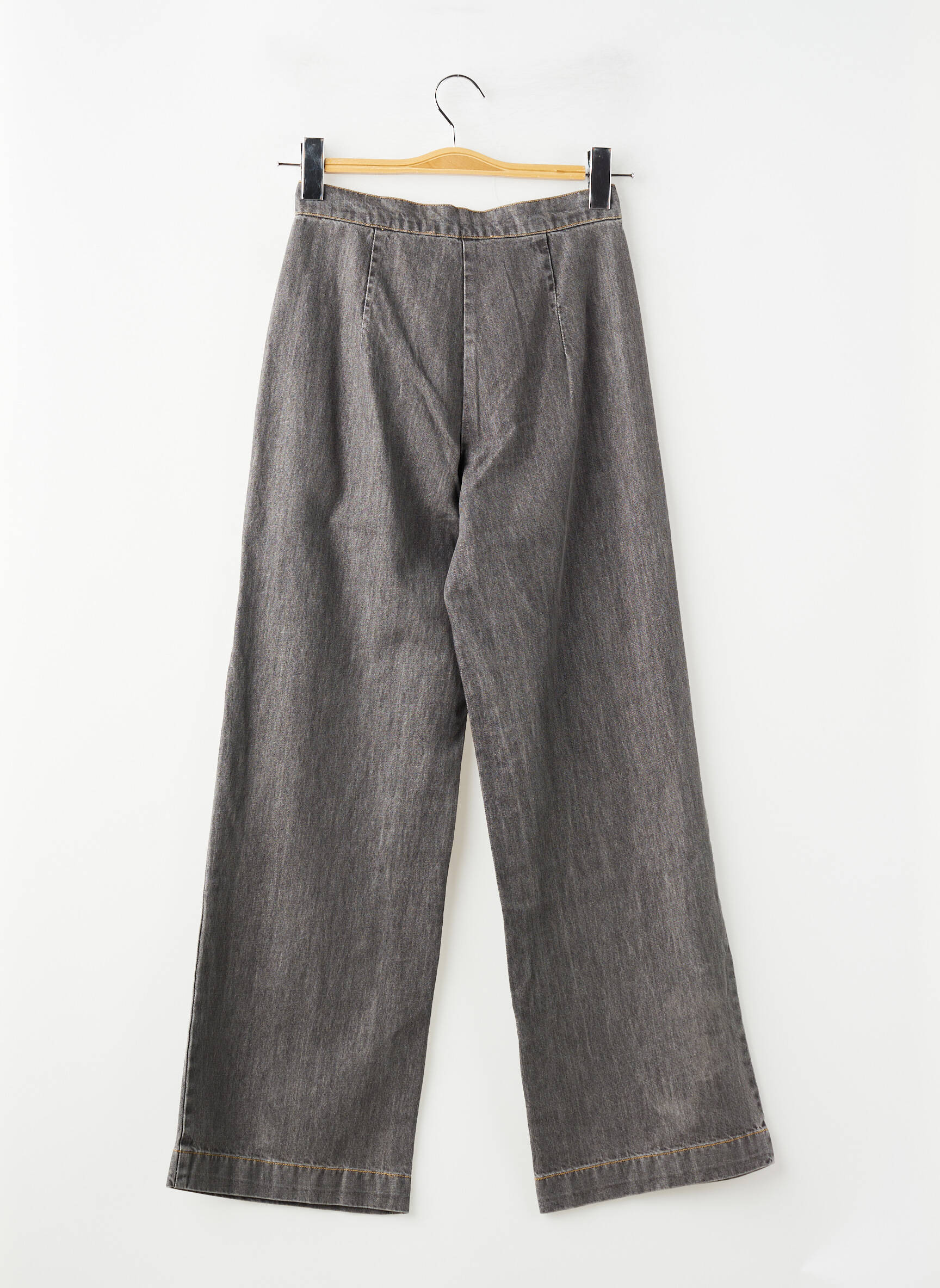 Jeans coupe large stretch taille haute gris NICE THINGS femme