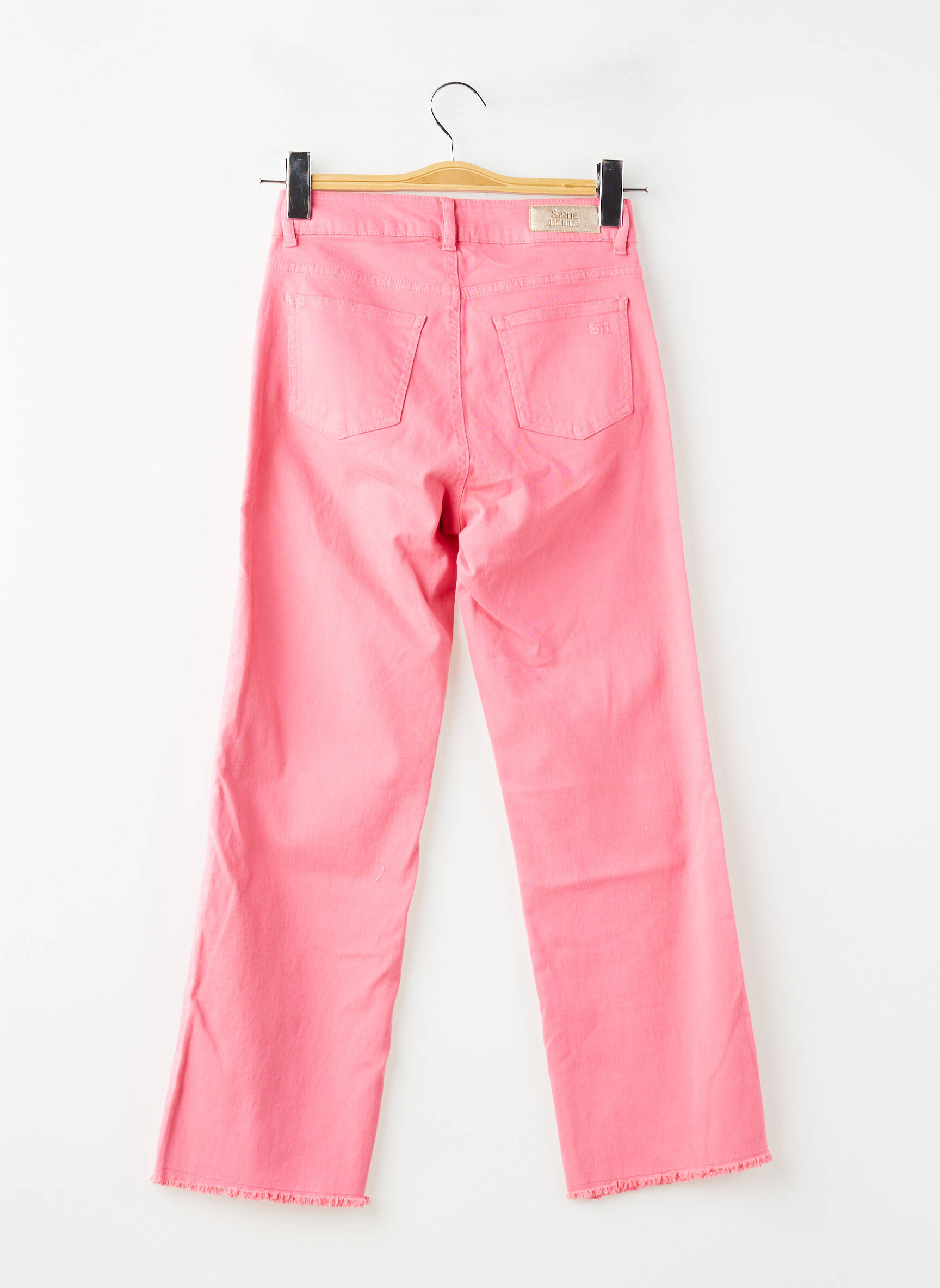 Jeans coupe droite taille haute taille haute rose SIGNE NATURE femme