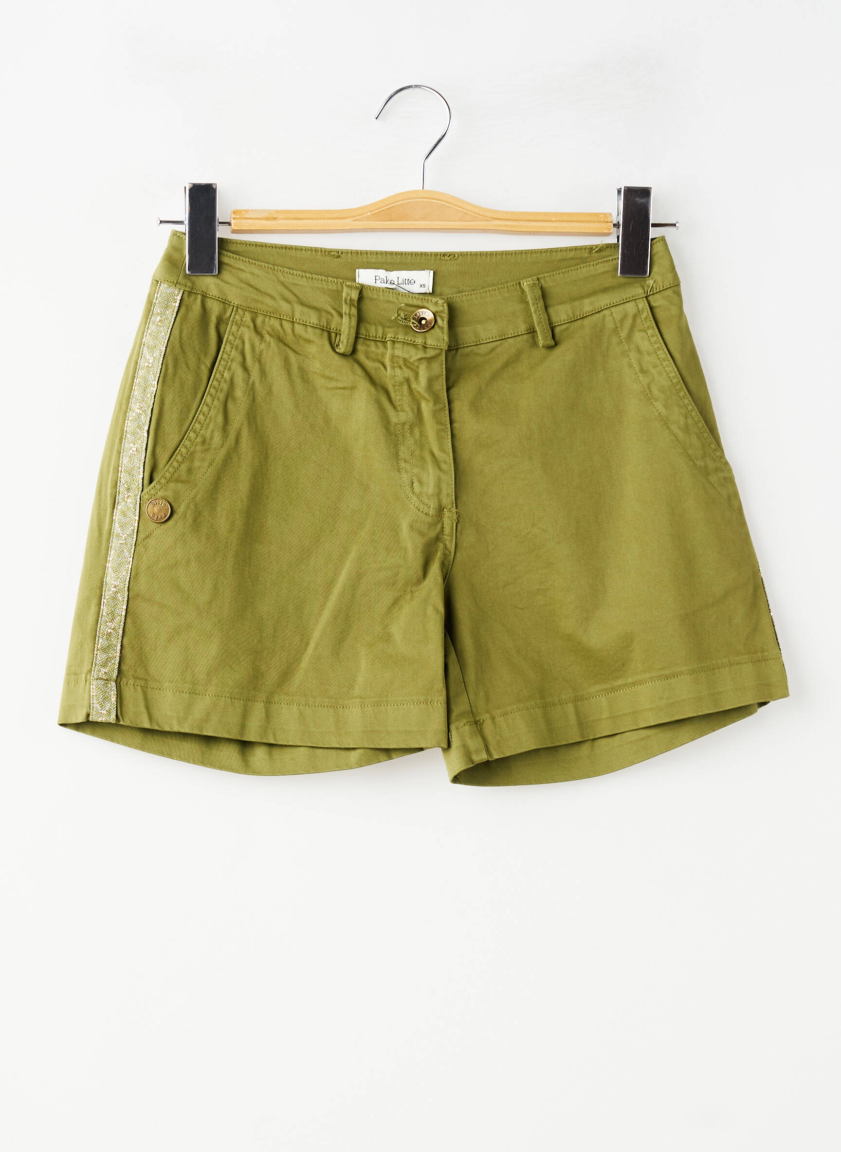 Short taille à pinces taille normale vert PAKO LITTO femme