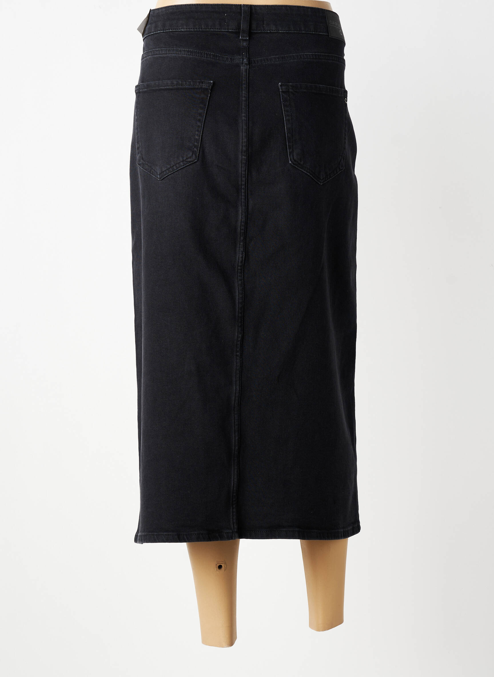 Jupe mi-longue stretch noir CUP OF JOE DENIM femme