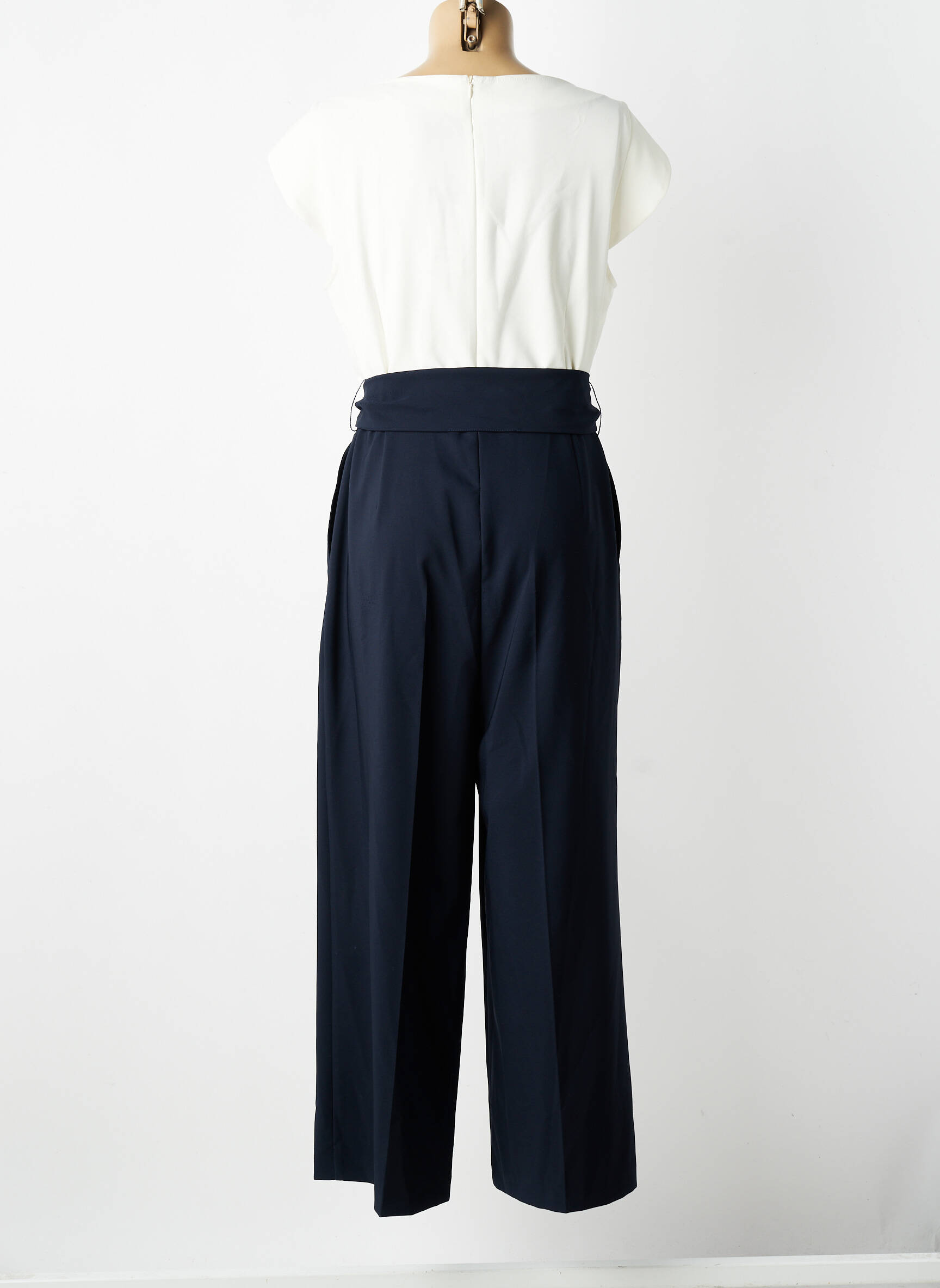 Combi-pantalon tissage crêpe manches courtes beige BETTY BARCLAY femme