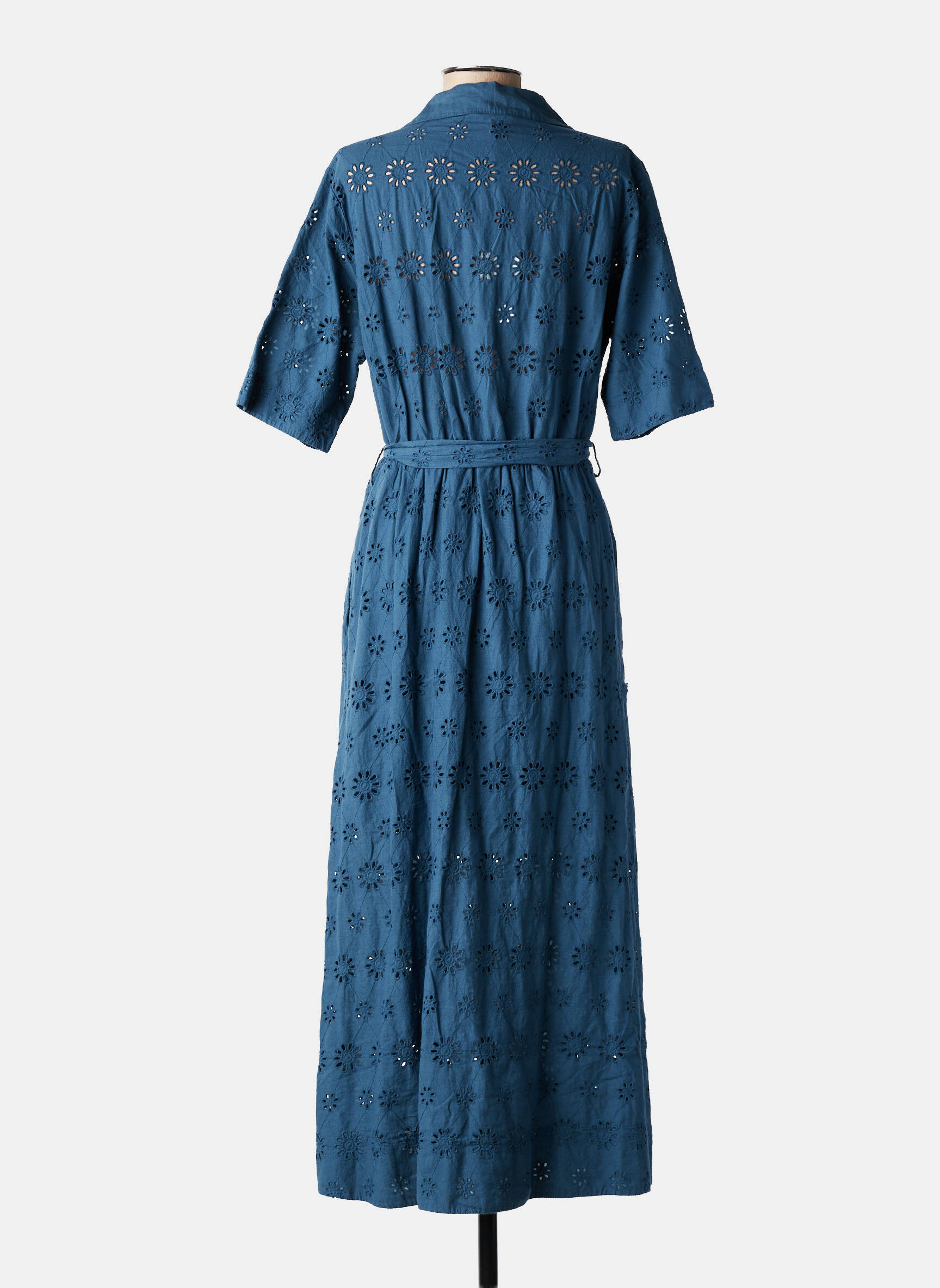 Robe longue manches courtes manches courtes bleu PAKO LITTO femme