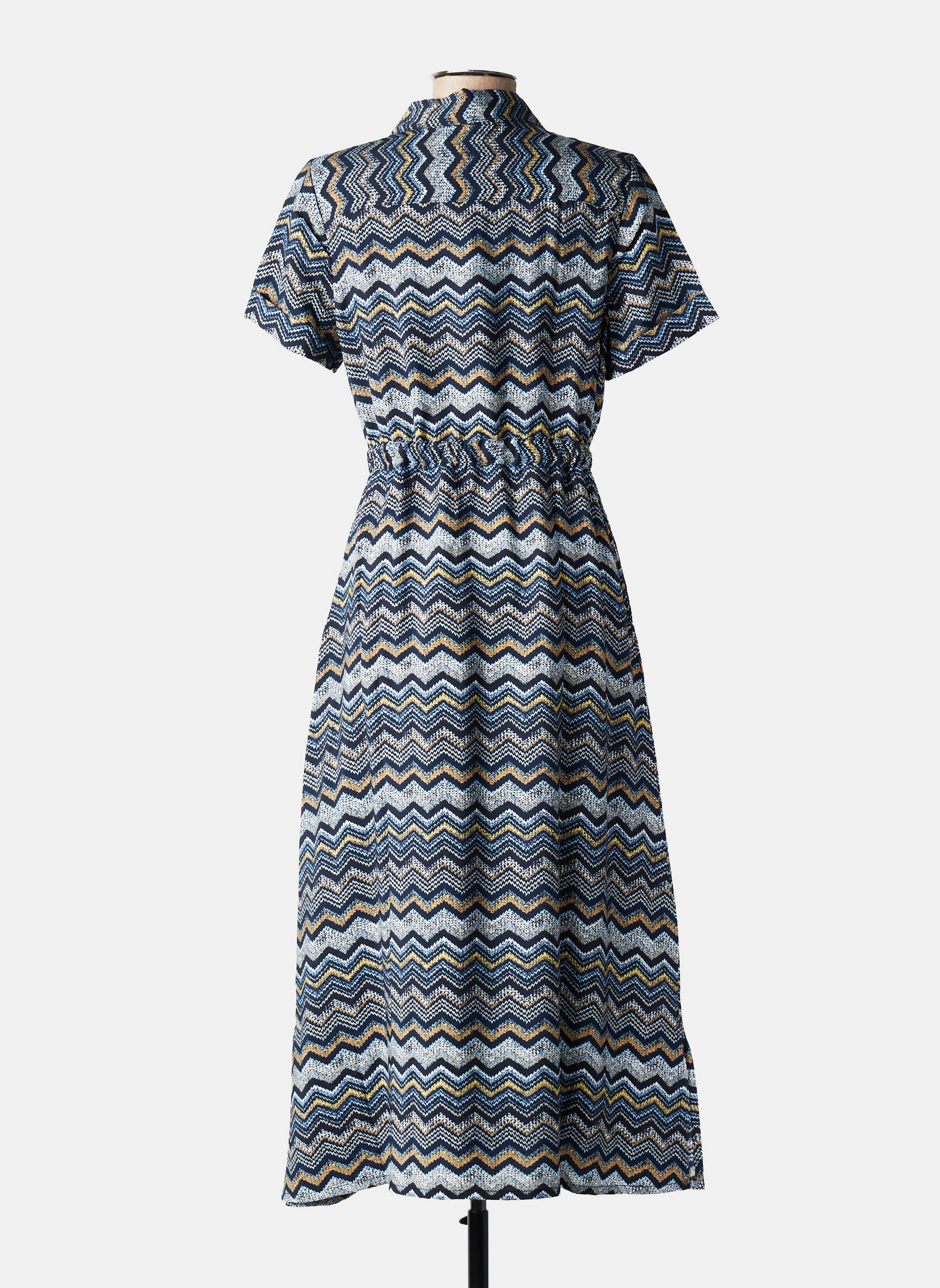 Robe longue imprimé fantaisie manches courtes bleu STREET ONE femme