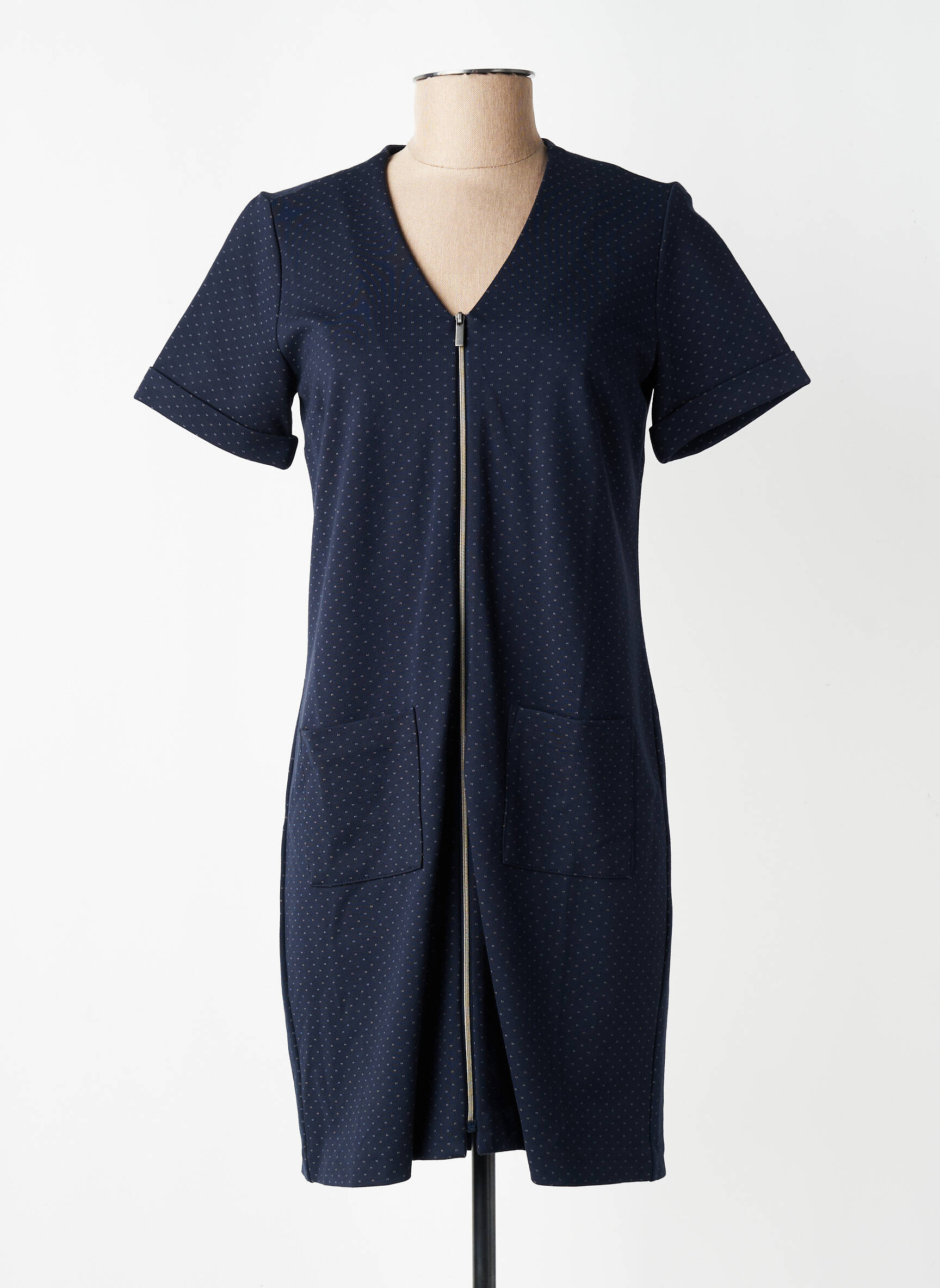 Robe courte manches courtes manches courtes bleu I.CODE (By IKKS) femme