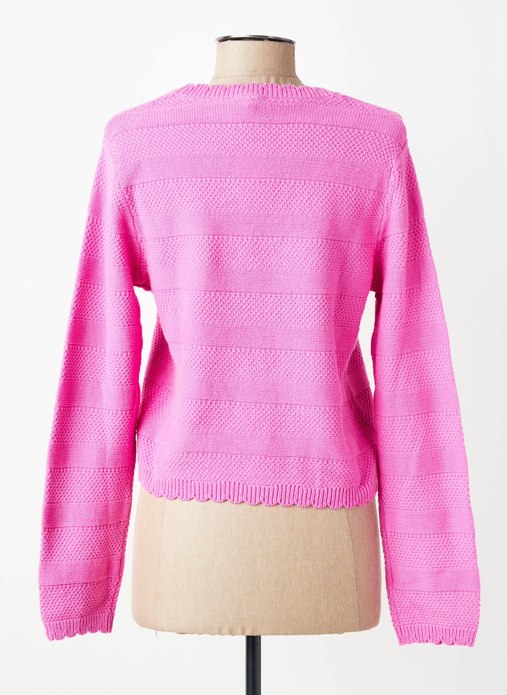 Gilet manches longues resserrée sur le bas rose B.YOUNG femme