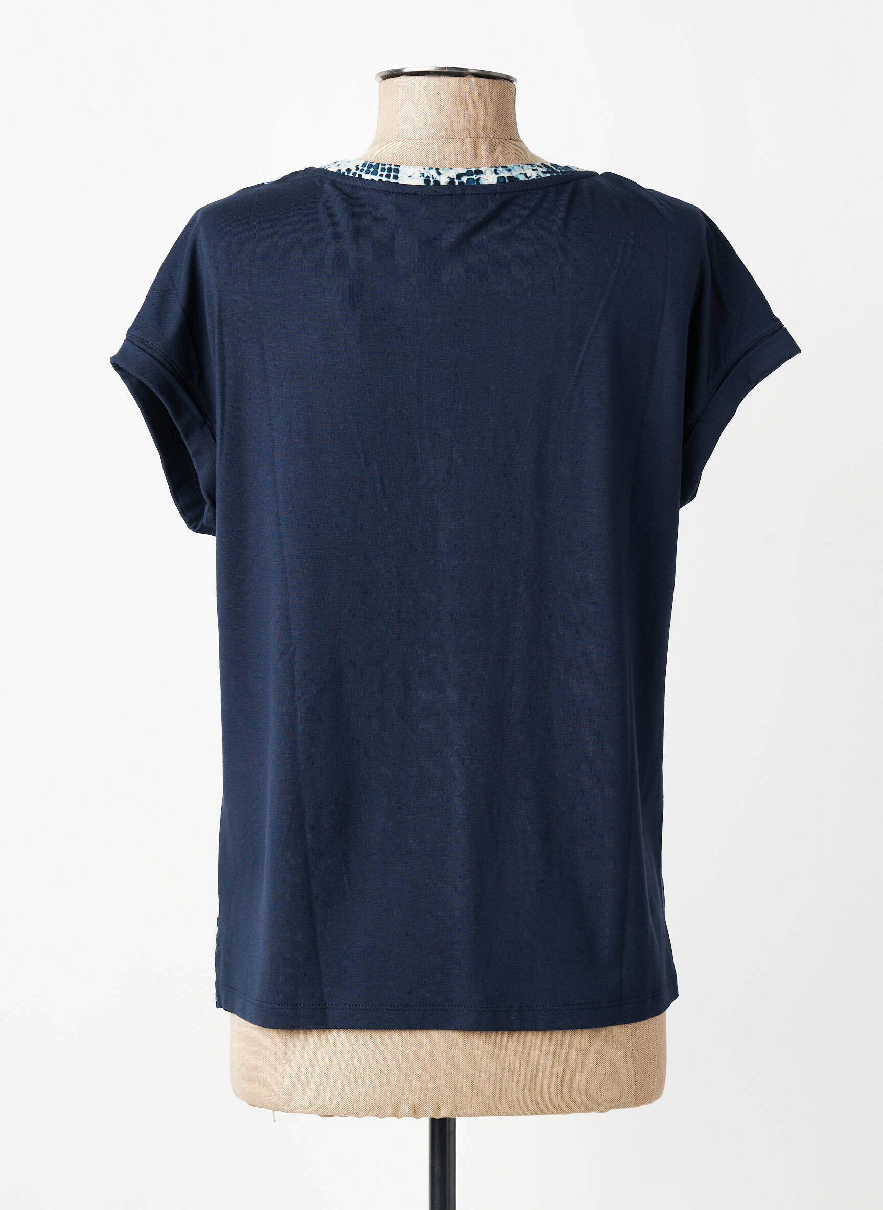 T-shirt col v manches courtes bleu STREET ONE femme