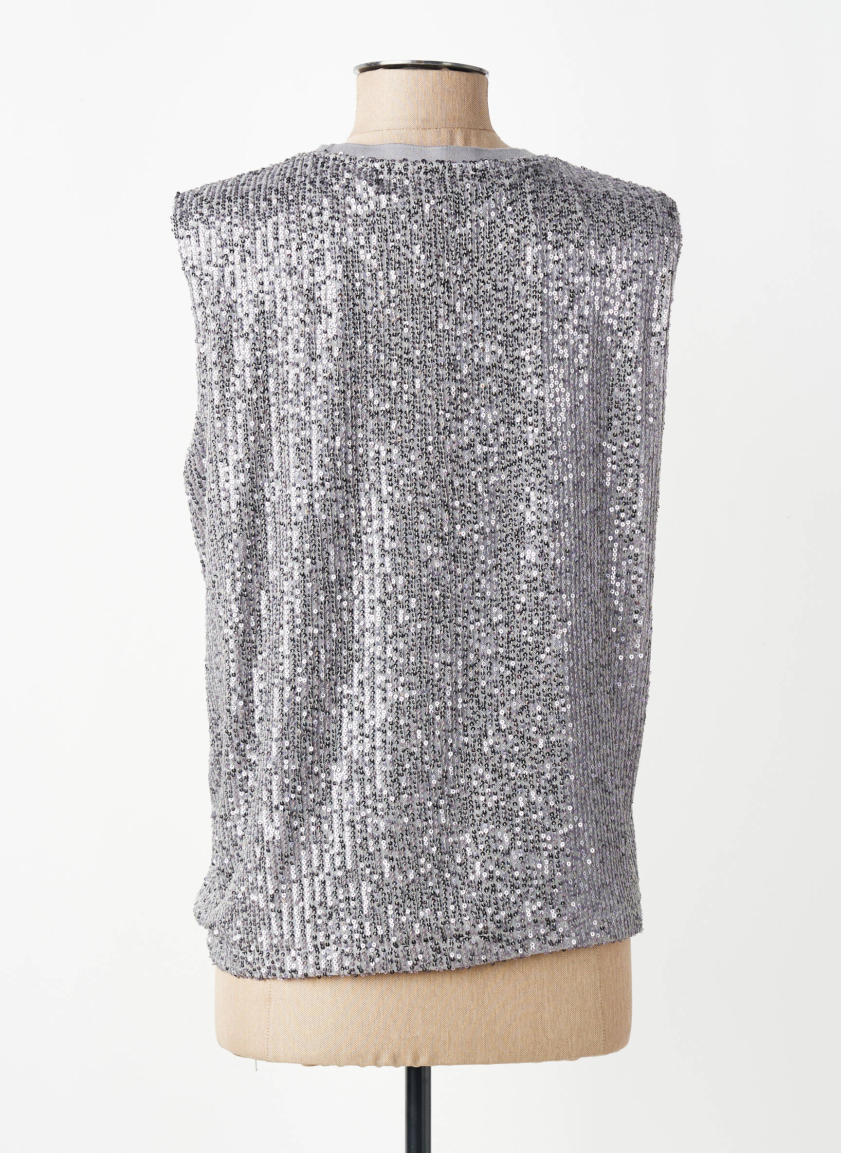 Top stretch sans manche argent AN' GE femme