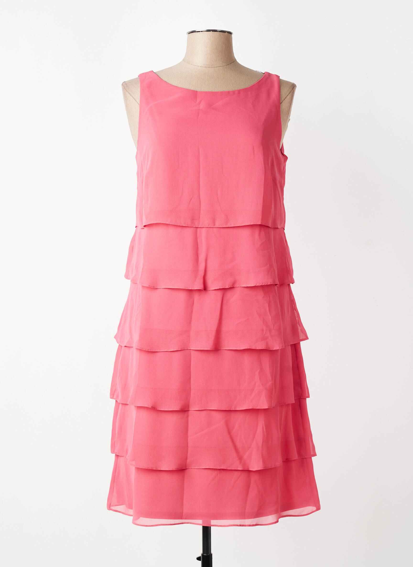 Robe mi-longue coupe fluide sans manche rose VERA MONT femme