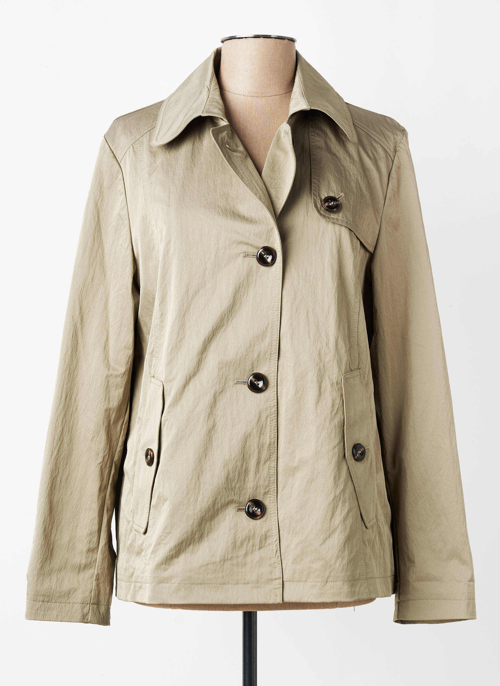 Trench poches sans capuche vert BETTY BARCLAY femme